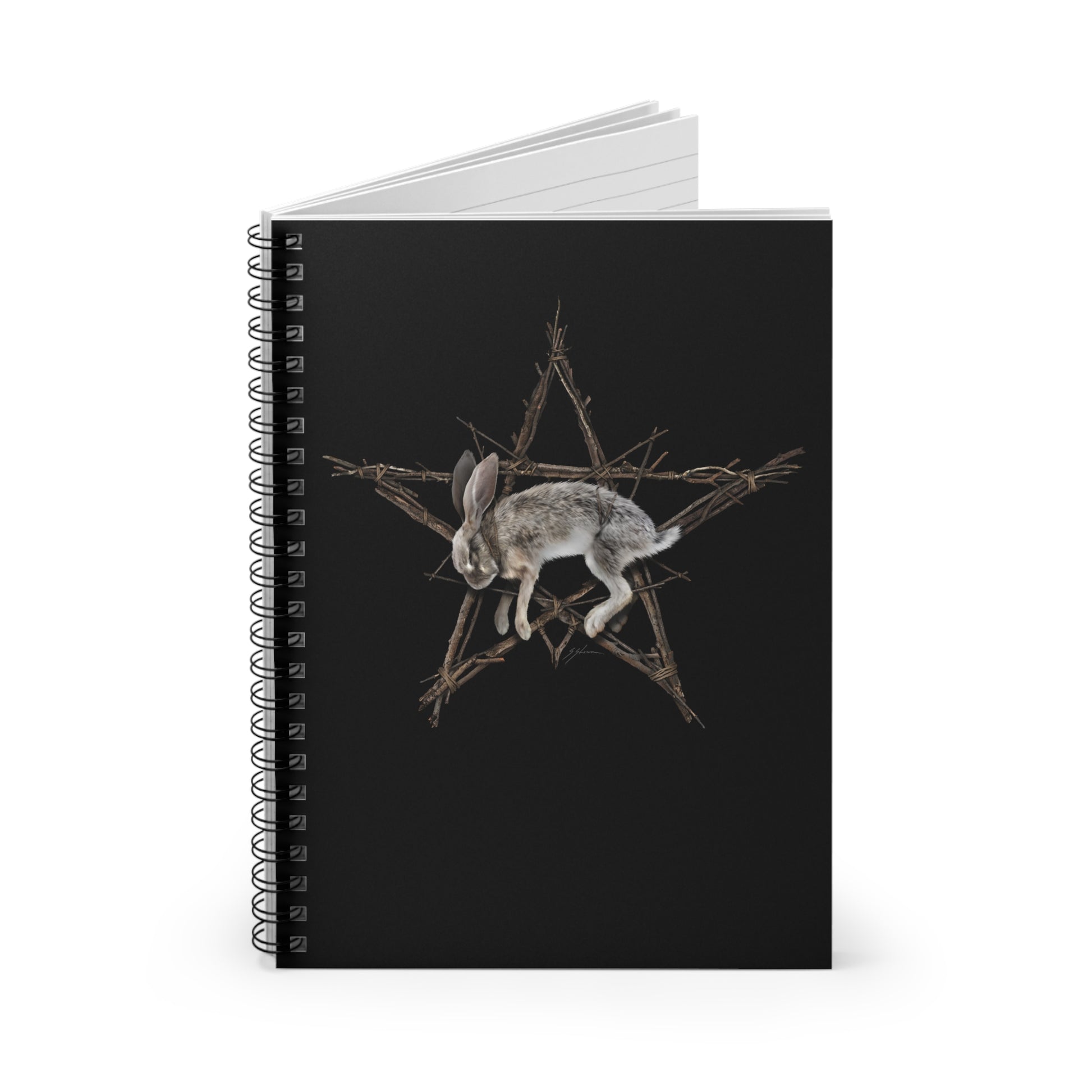 Fallen Star ruled notebook front cover — original occult dark art by Mister Sam Shearon