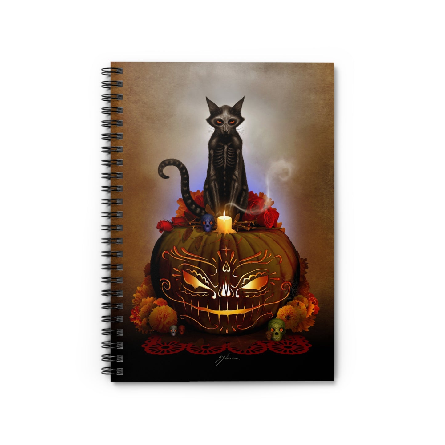 Dia De Los Meowtos - Spiral Notebook - Ruled Line