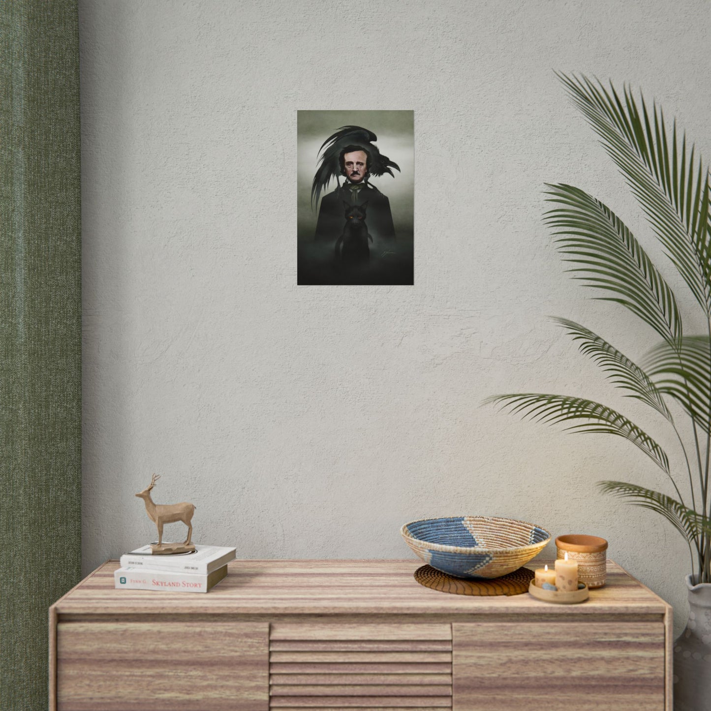 Edgar Allan Poe poster detail — Nevermore dark art print by Mister Sam Shearon
