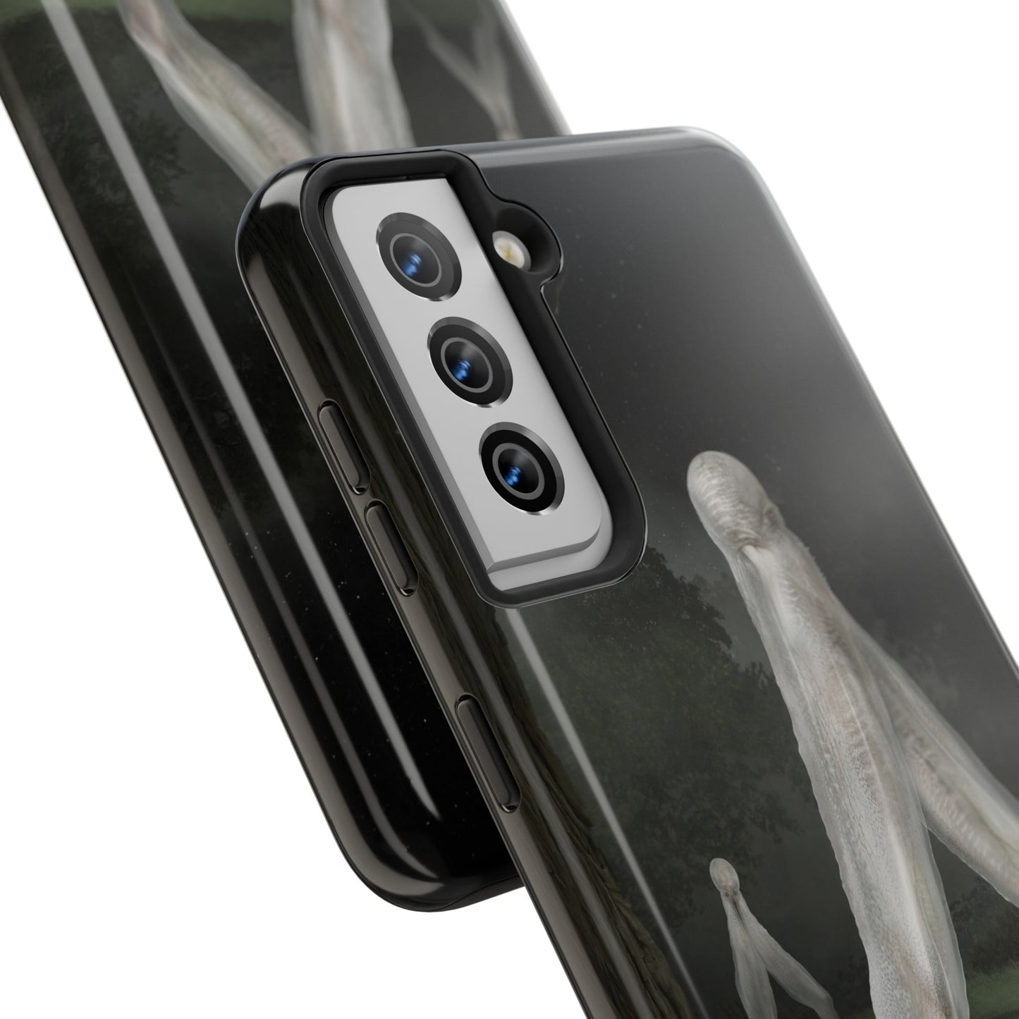 Nightcrawler phone case by Mister Sam Shearon — iPhone, Samsung, dark art, cryptid, creepypasta, paranormal, horror, human-made, non-AI. 