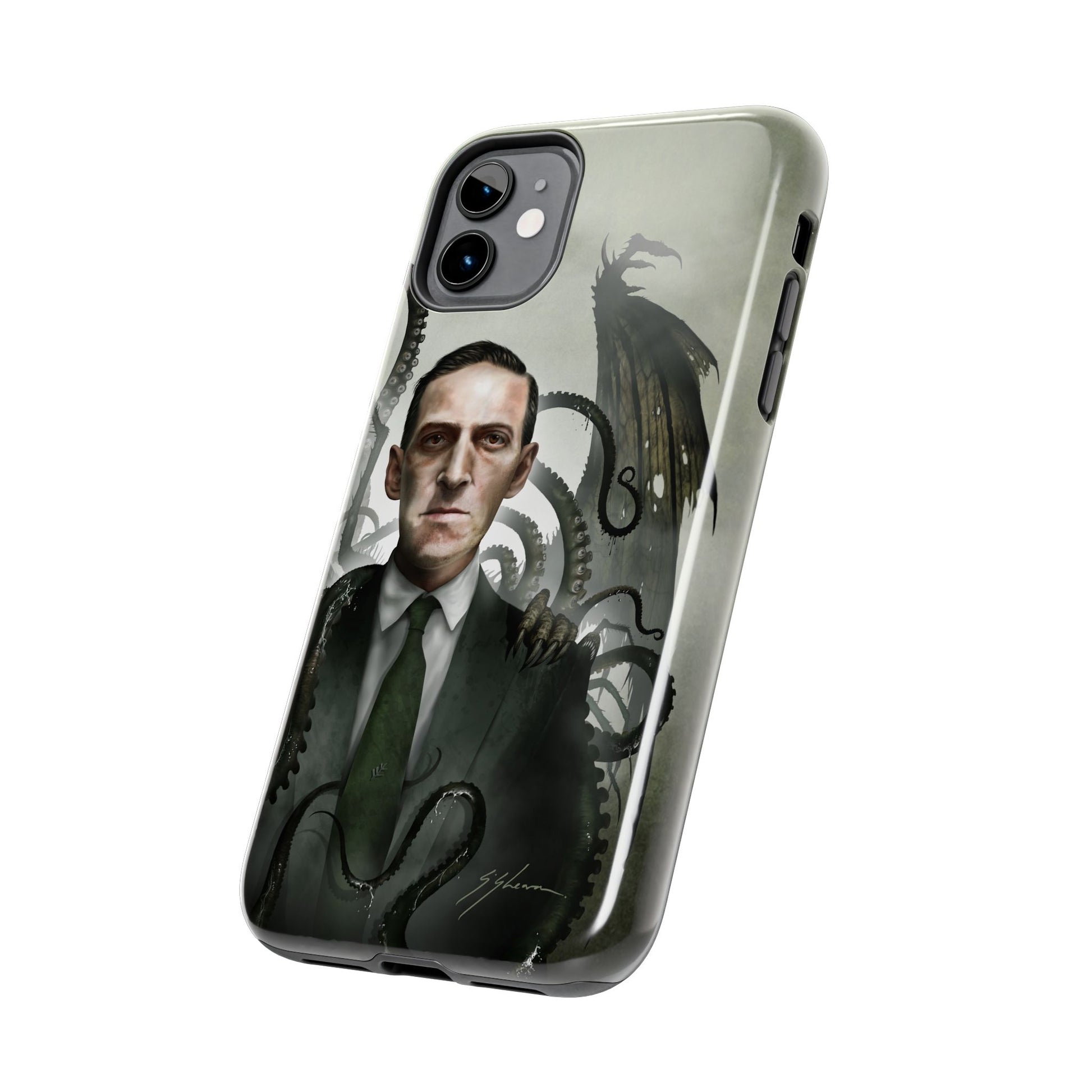 H.P. Lovecraft iPhone case — Cthulhu eldritch horror dark art by Mister Sam Shearon