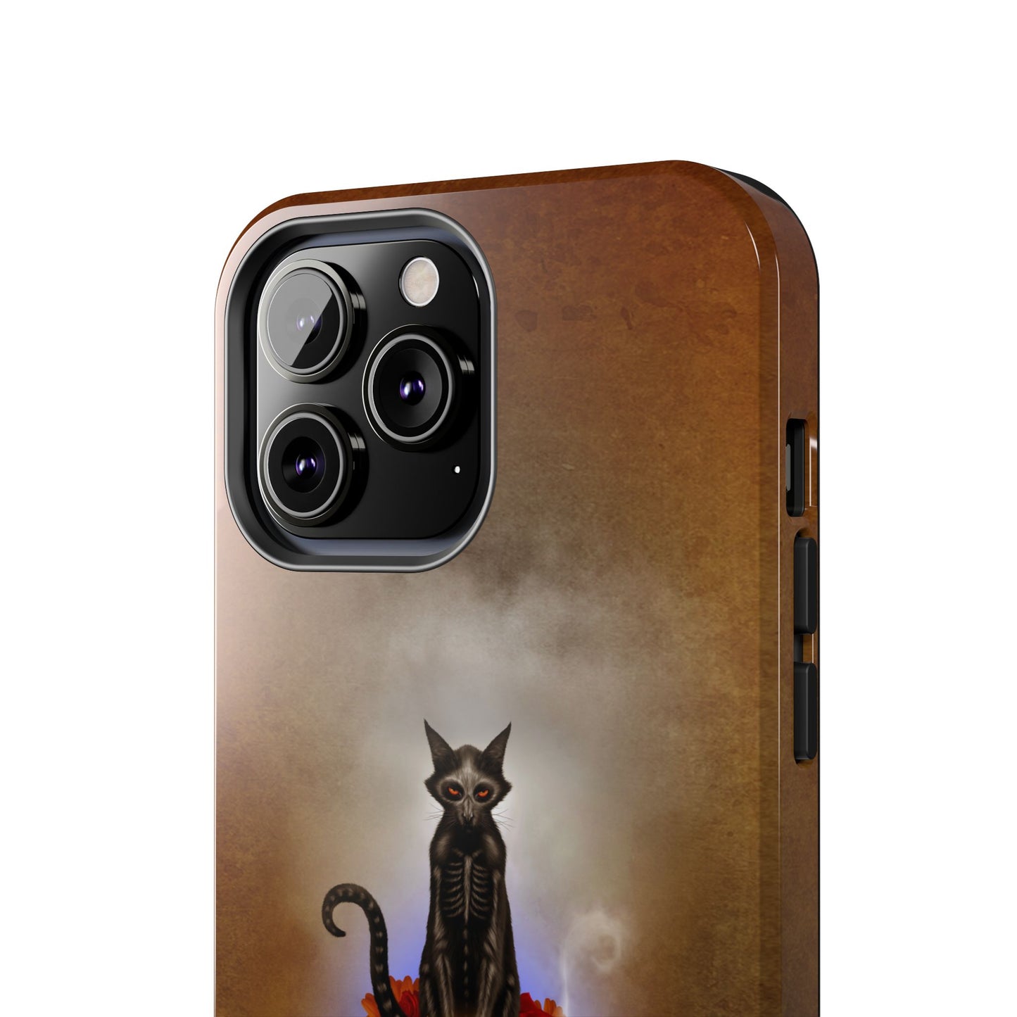 Día De Los Meowtos phone case side profile — dual-layer TPU and polycarbonate protection