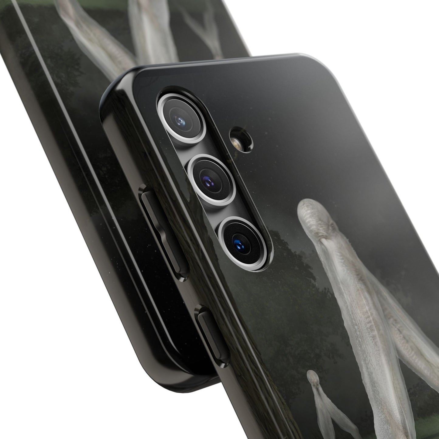 Nightcrawler phone case by Mister Sam Shearon — iPhone, Samsung, dark art, cryptid, creepypasta, paranormal, horror, human-made, non-AI. 