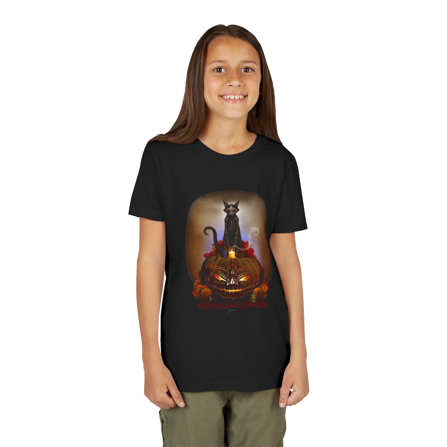Dia De Los Mewotos — Halloween Youth Short Sleeve Tee