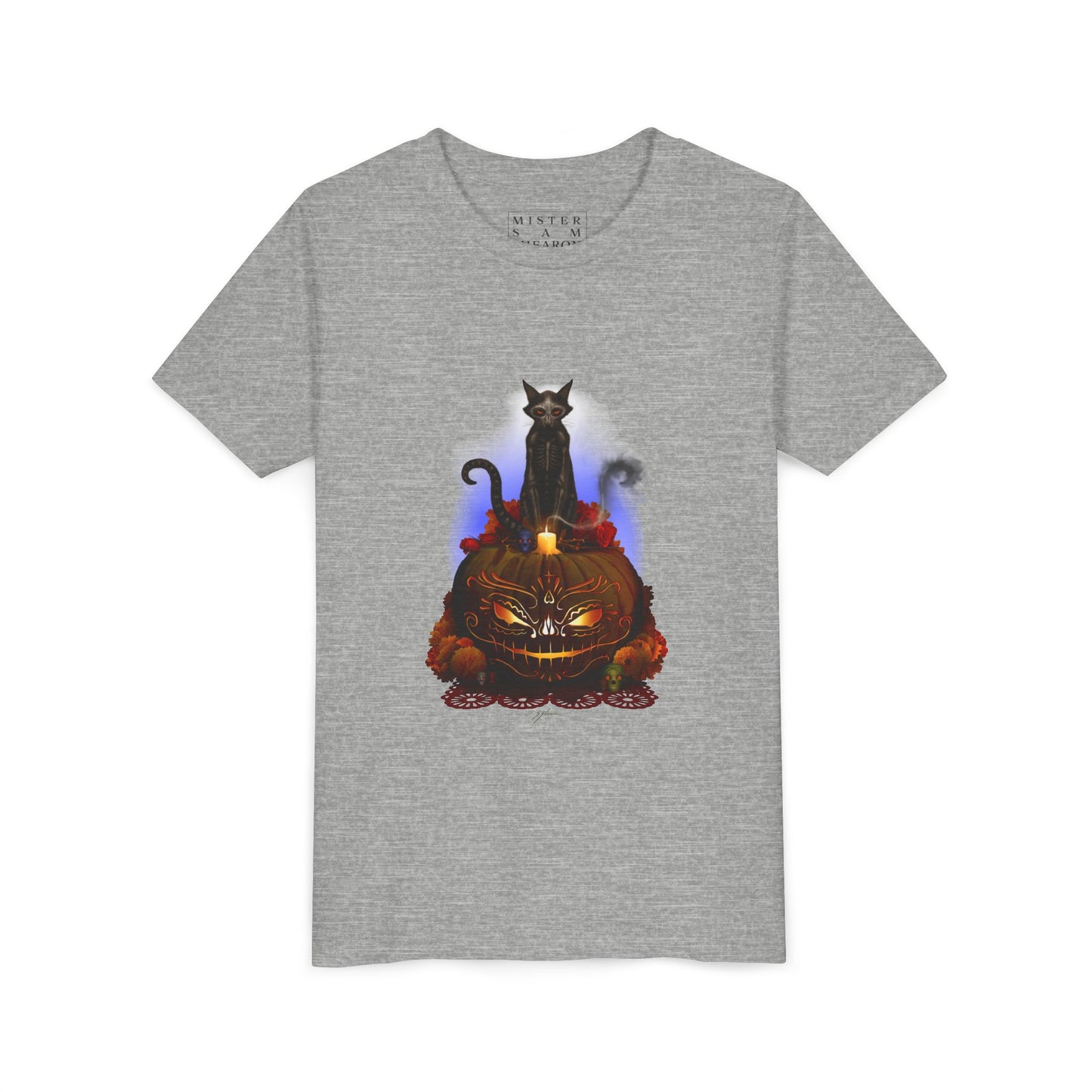 Dia De Los Mewotos — Halloween Youth Short Sleeve Tee