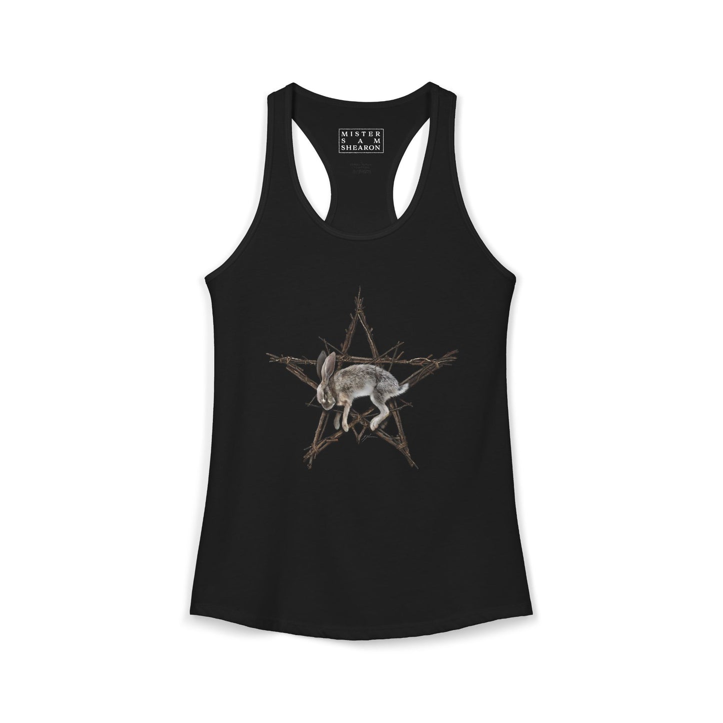 Fallen Star witchcraft racerback tank — rabbit pentagram dark folk art by Mister Sam Shearon