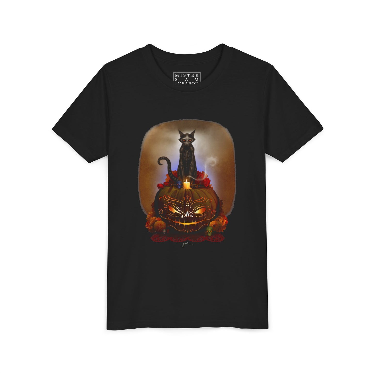 Dia De Los Mewotos — Halloween Youth Short Sleeve Tee
