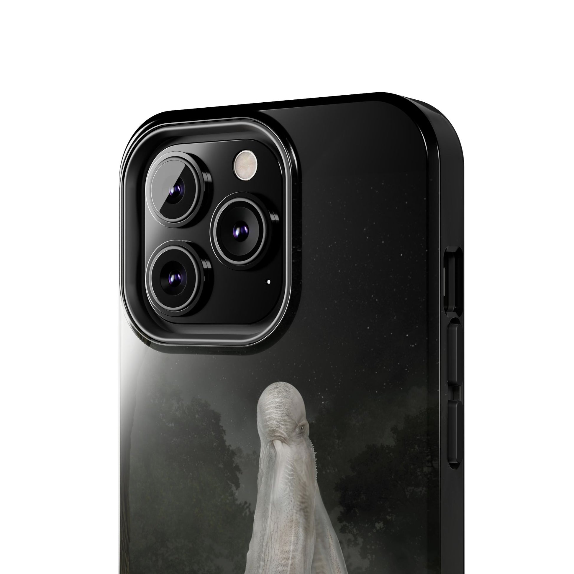 Nightcrawler phone case by Mister Sam Shearon — iPhone, Samsung, dark art, cryptid, creepypasta, paranormal, horror, human-made, non-AI. 
