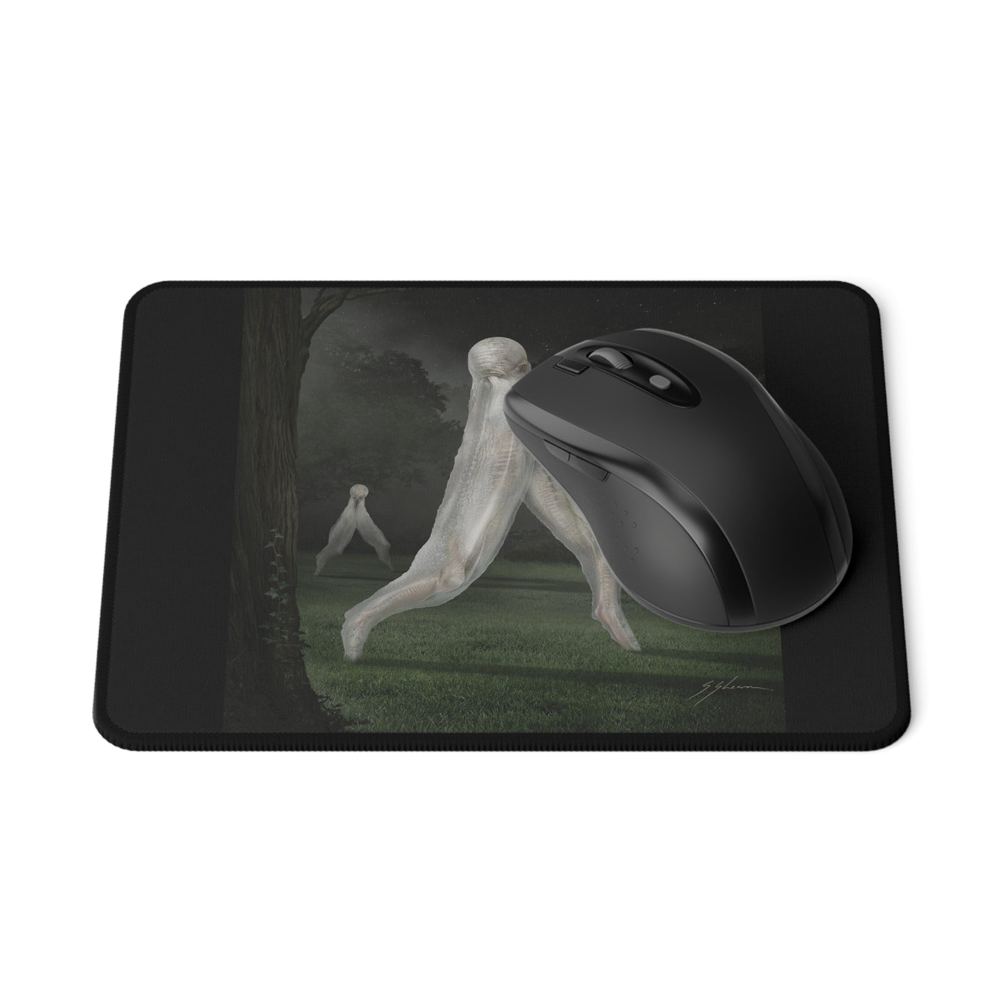 Nightcrawler mouse pad — original cryptid dark art by Mister Sam Shearon
