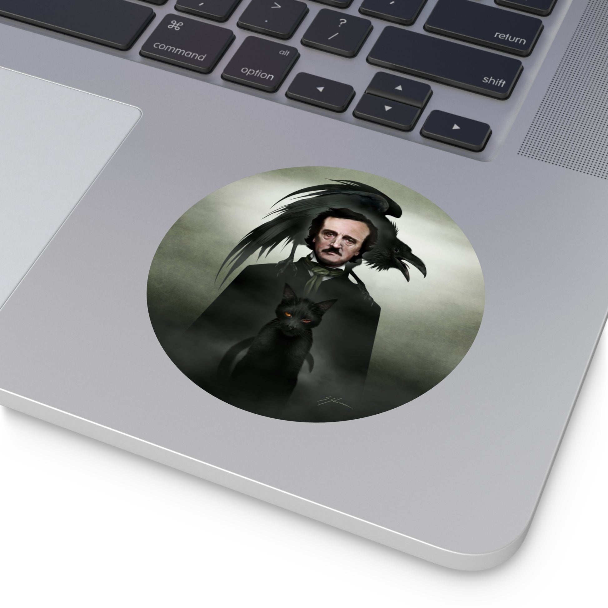 Edgar Allan Poe vinyl sticker — nevermore raven design by Mister Sam Shearon