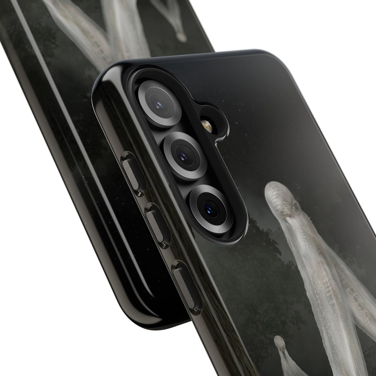 Nightcrawler phone case by Mister Sam Shearon — iPhone, Samsung, dark art, cryptid, creepypasta, paranormal, horror, human-made, non-AI. 