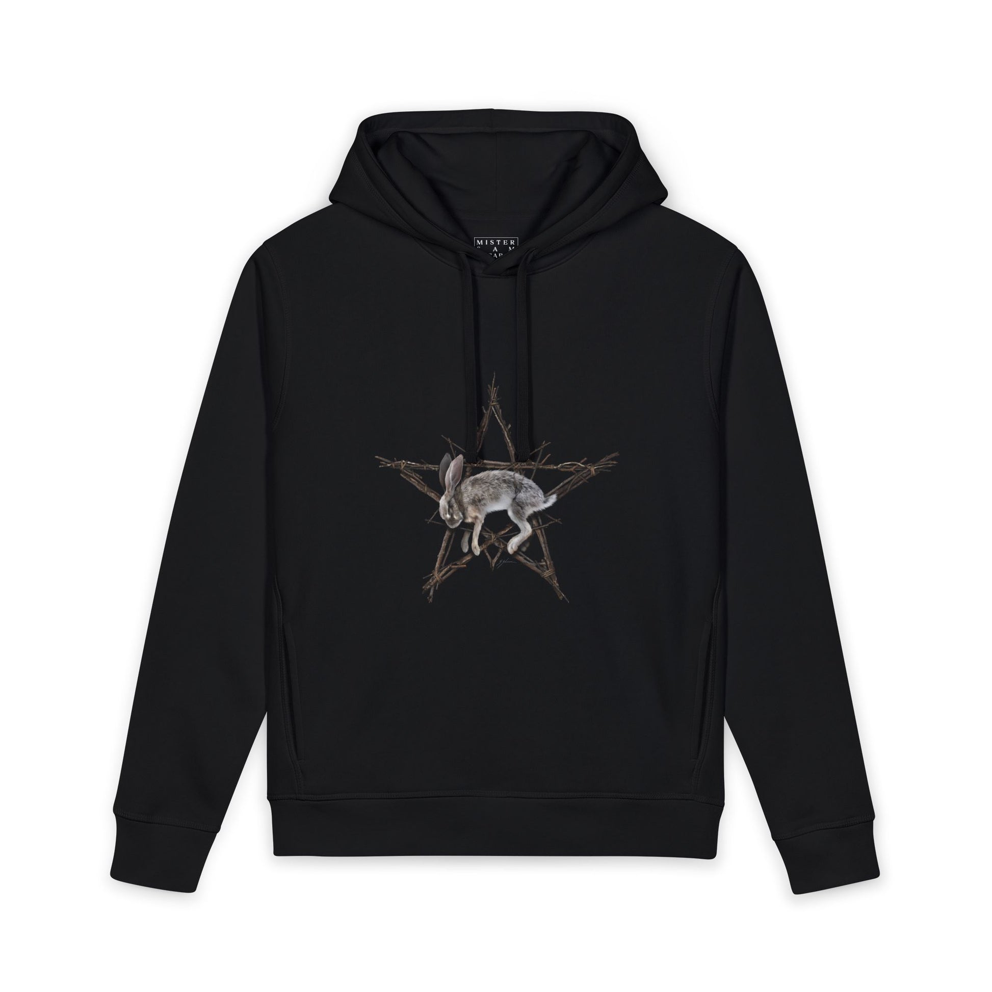 Fallen Star witchcraft hoodie — rabbit pentagram dark folk art by Mister Sam Shearon