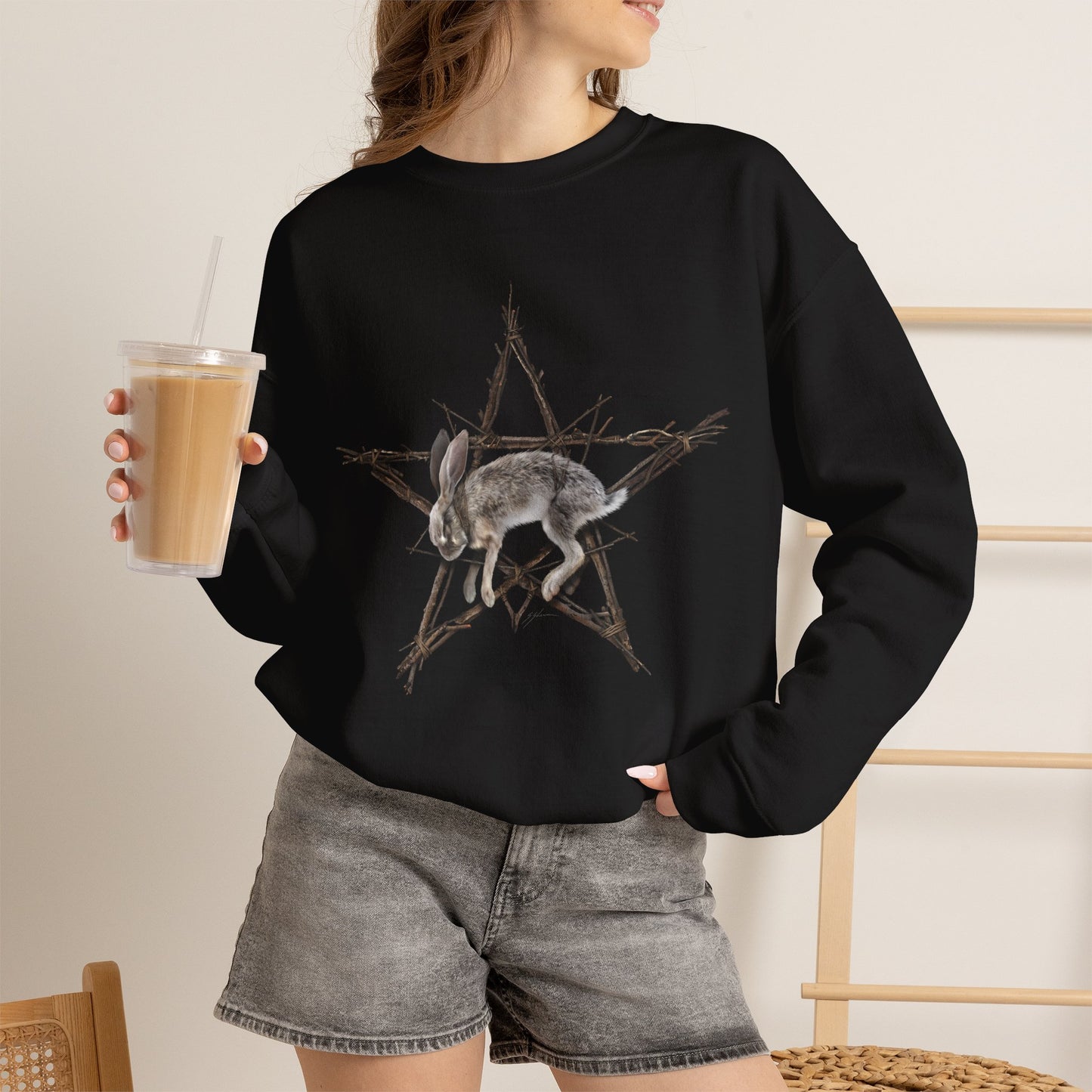 Fallen Star sweatshirt black flat lay — Mister Sam Shearon witchcraft collection