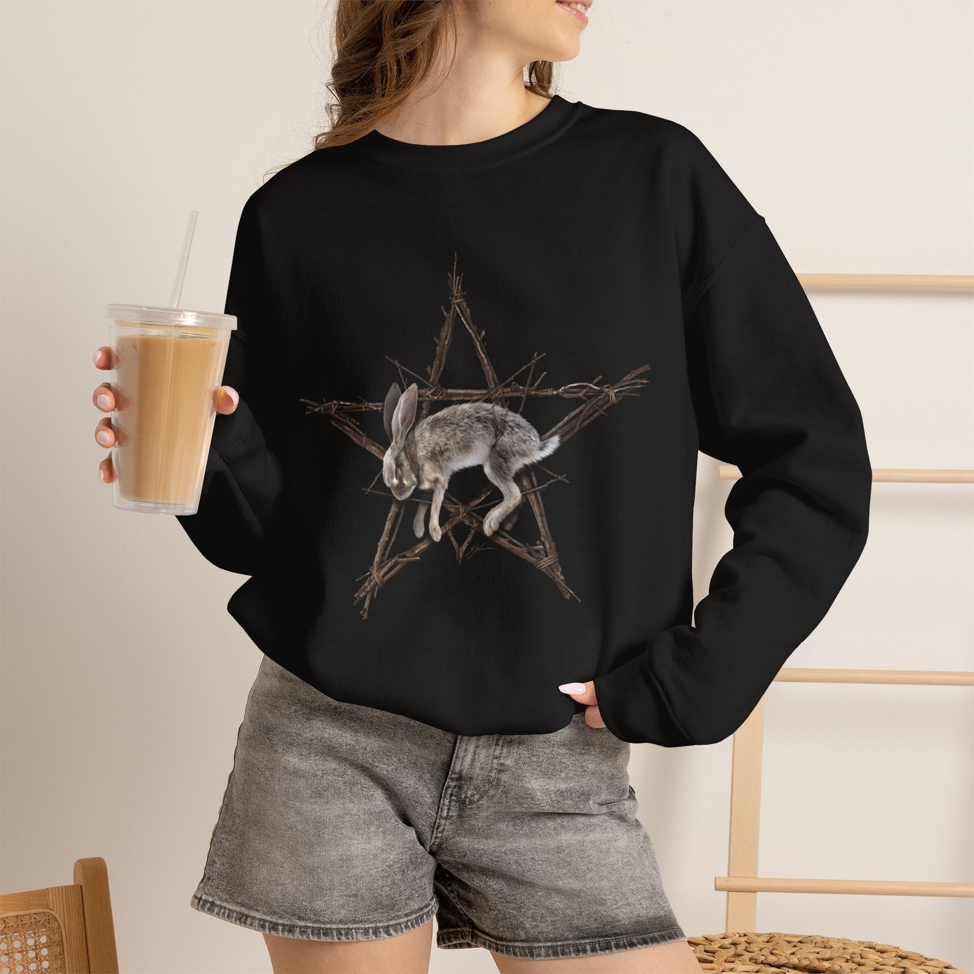 Fallen Star sweatshirt black flat lay — Mister Sam Shearon witchcraft collection