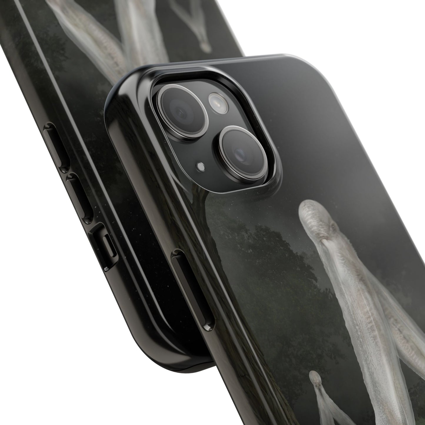 Nightcrawler phone case by Mister Sam Shearon — iPhone, Samsung, dark art, cryptid, creepypasta, paranormal, horror, human-made, non-AI. 