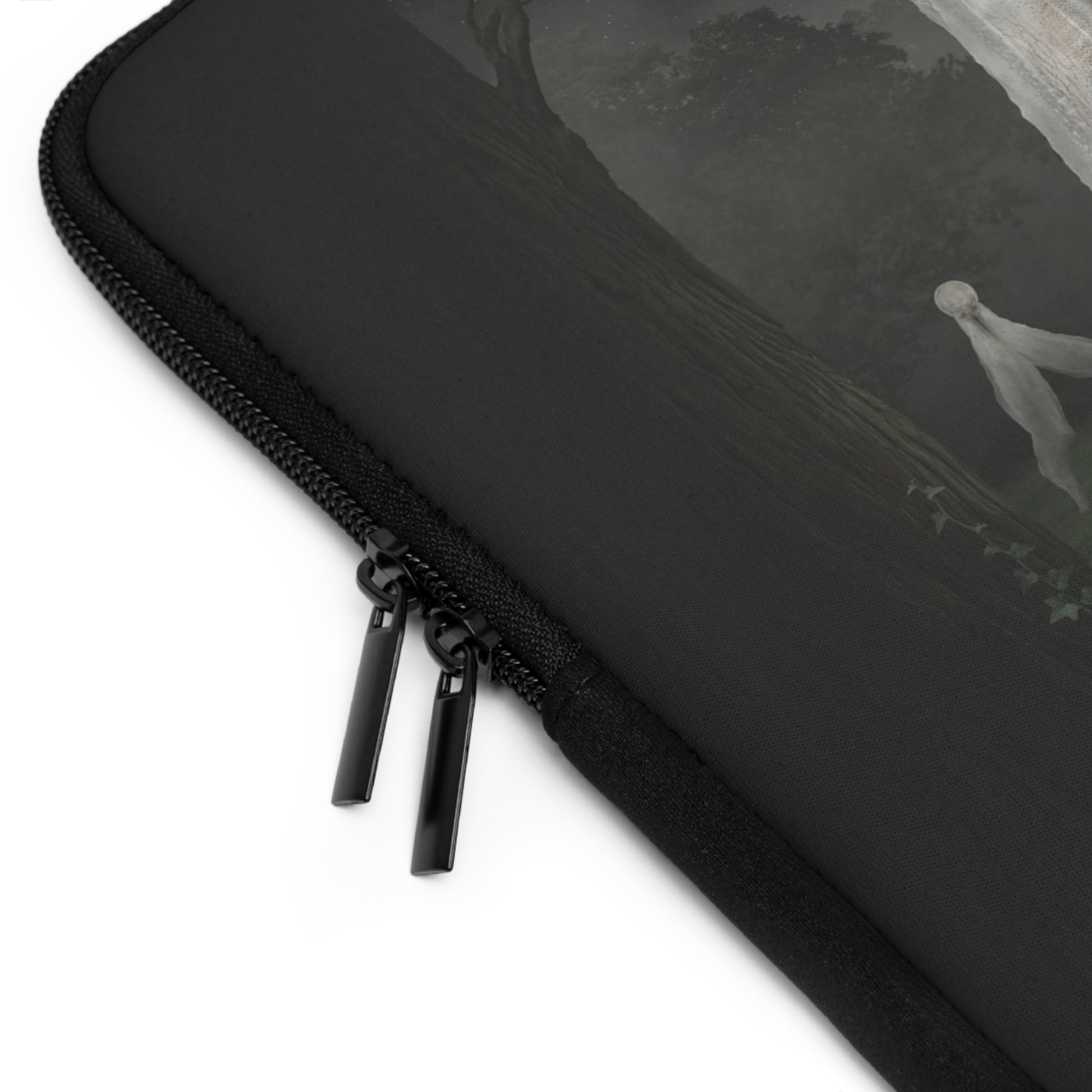 Nightcrawler laptop sleeve — eldritch cryptid art by Mister Sam Shearon, available 7–17"