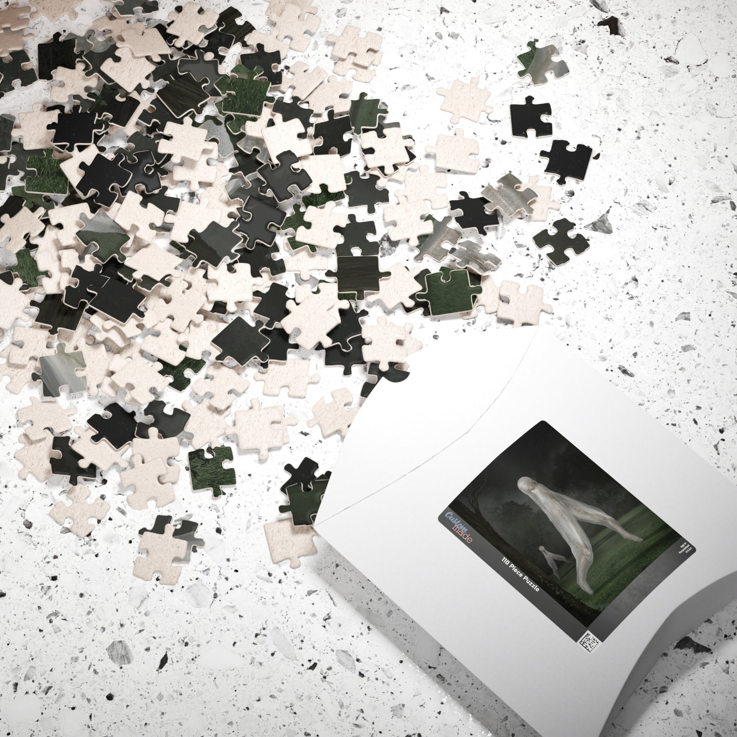 Nightcrawler jigsaw puzzle by Mister Sam Shearon — dark art, cryptid, creepypasta, paranormal, horror, human-made, non-AI. 