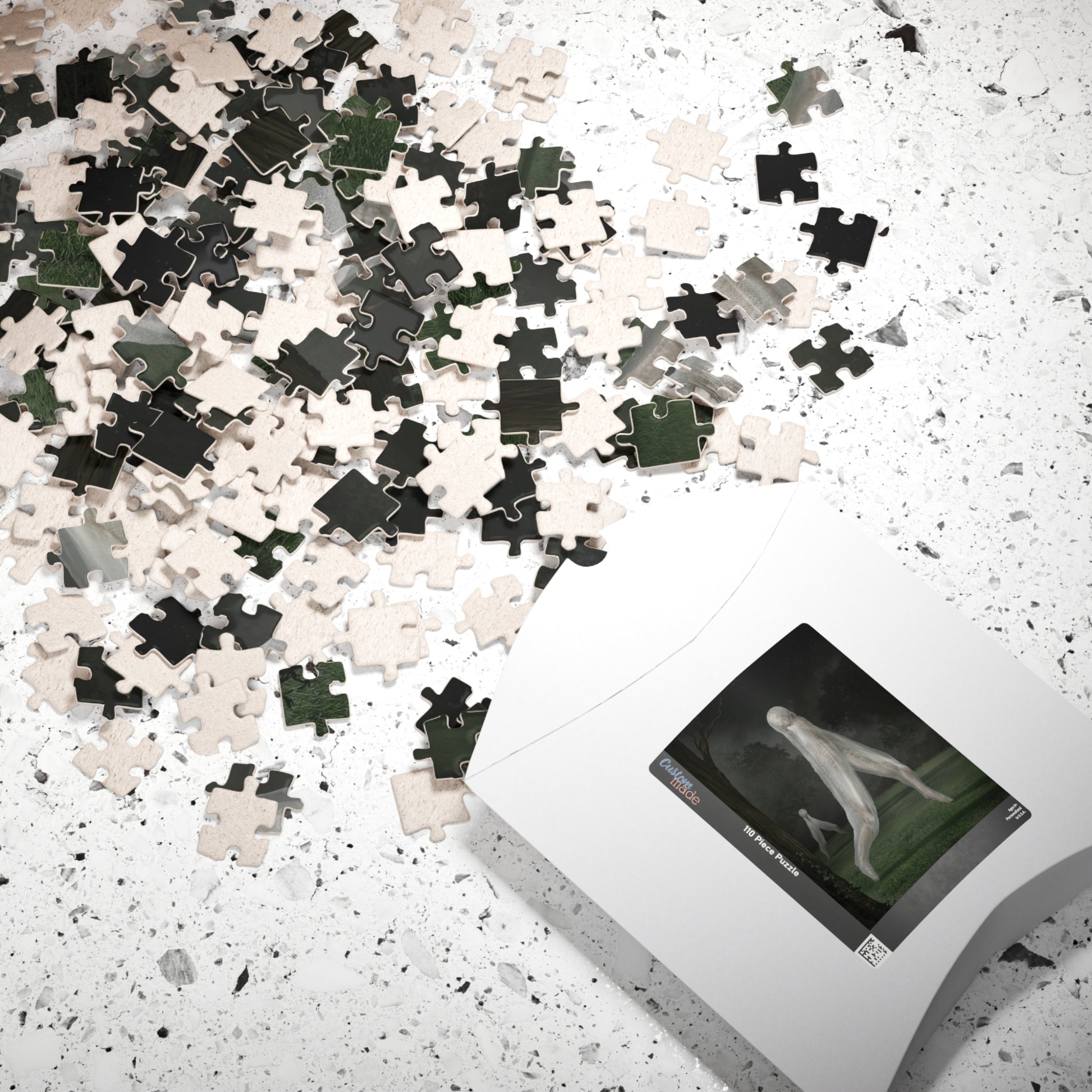Nightcrawler jigsaw puzzle by Mister Sam Shearon — dark art, cryptid, creepypasta, paranormal, horror, human-made, non-AI. 