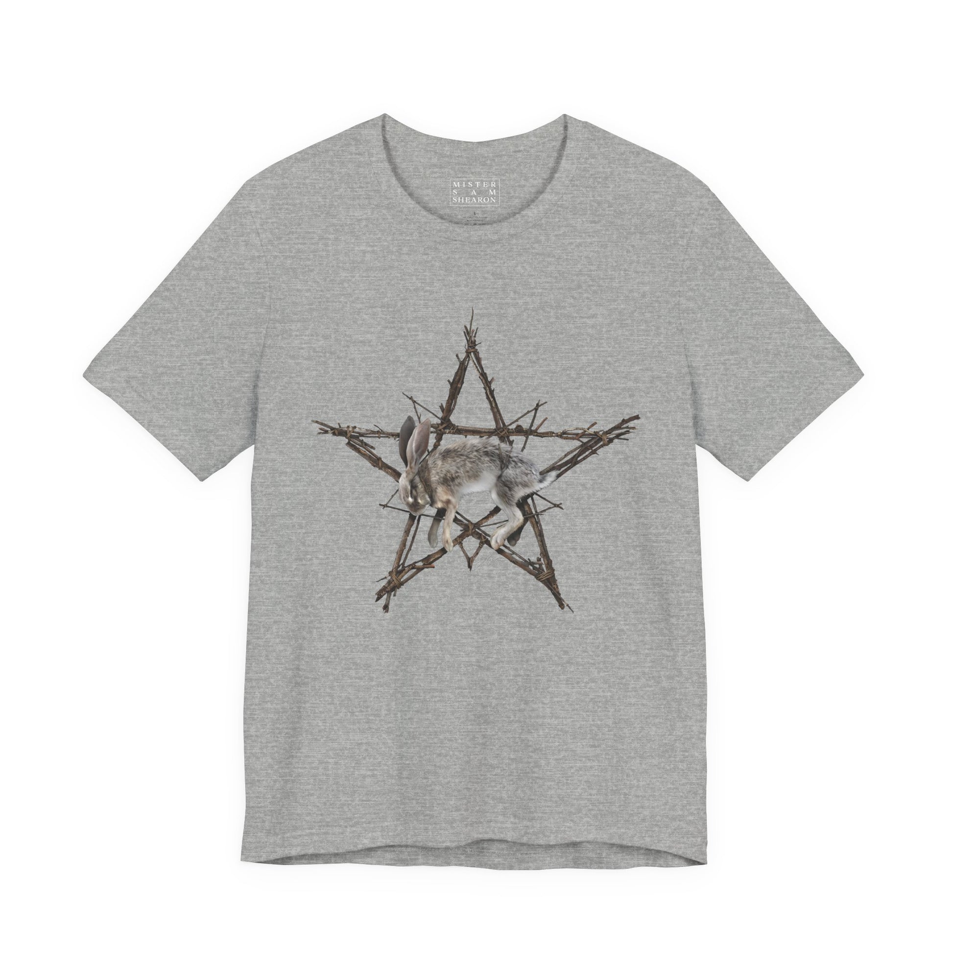 Fallen Star t-shirt — gothic witchcraft rabbit ritual print on premium unisex jersey