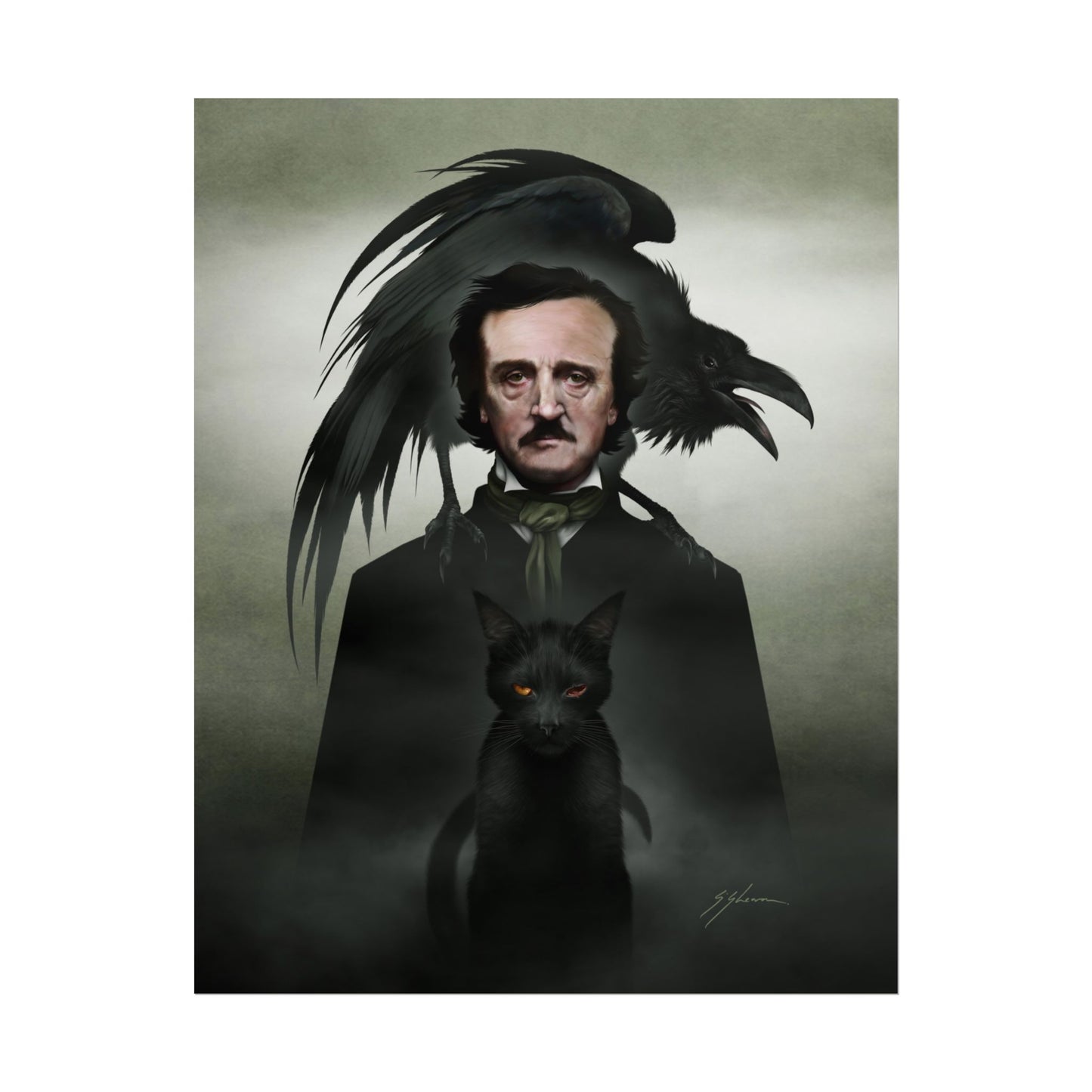 Edgar Allan Poe rolled poster print — original gothic dark art by Mister Sam Shearon