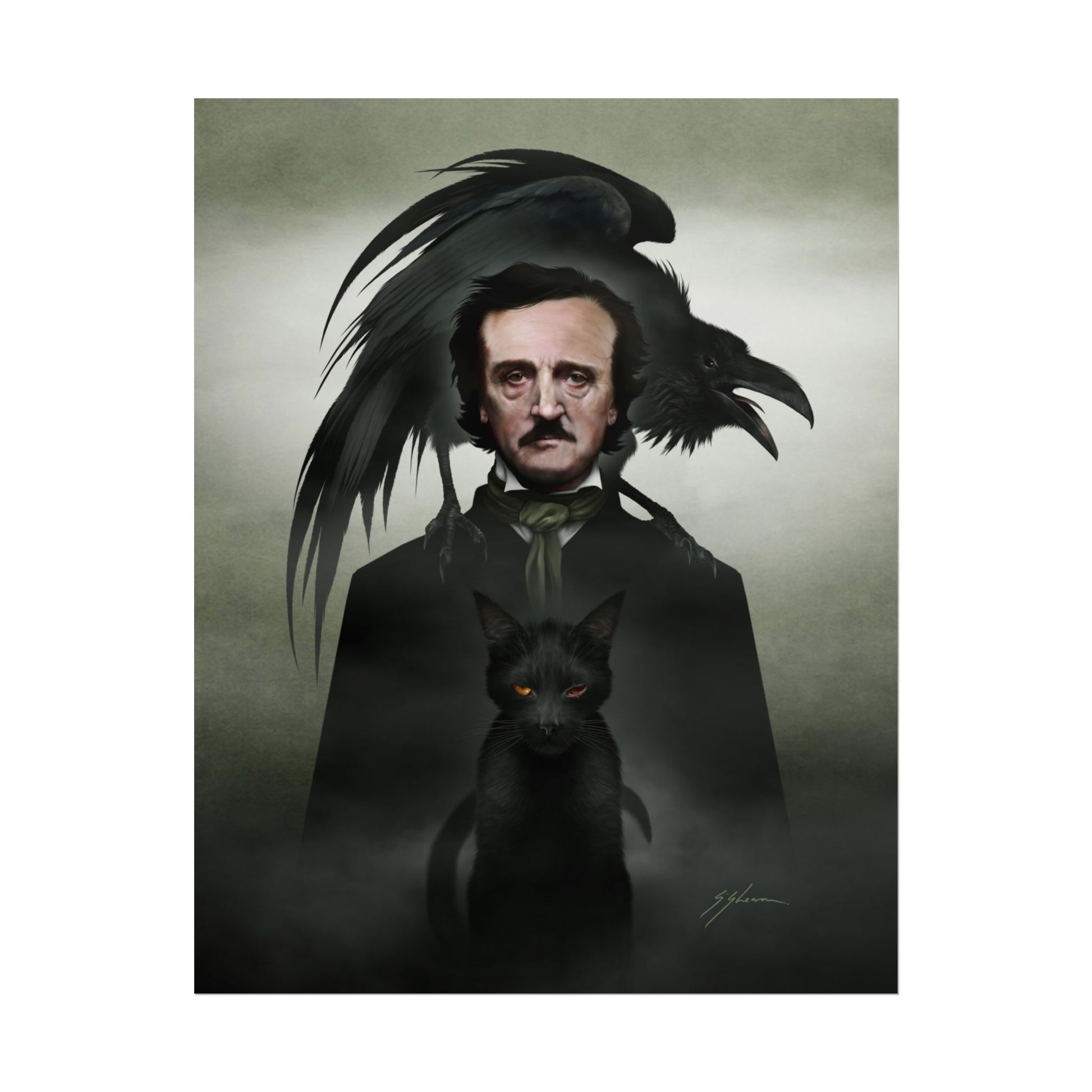 Edgar Allan Poe rolled poster print — original gothic dark art by Mister Sam Shearon