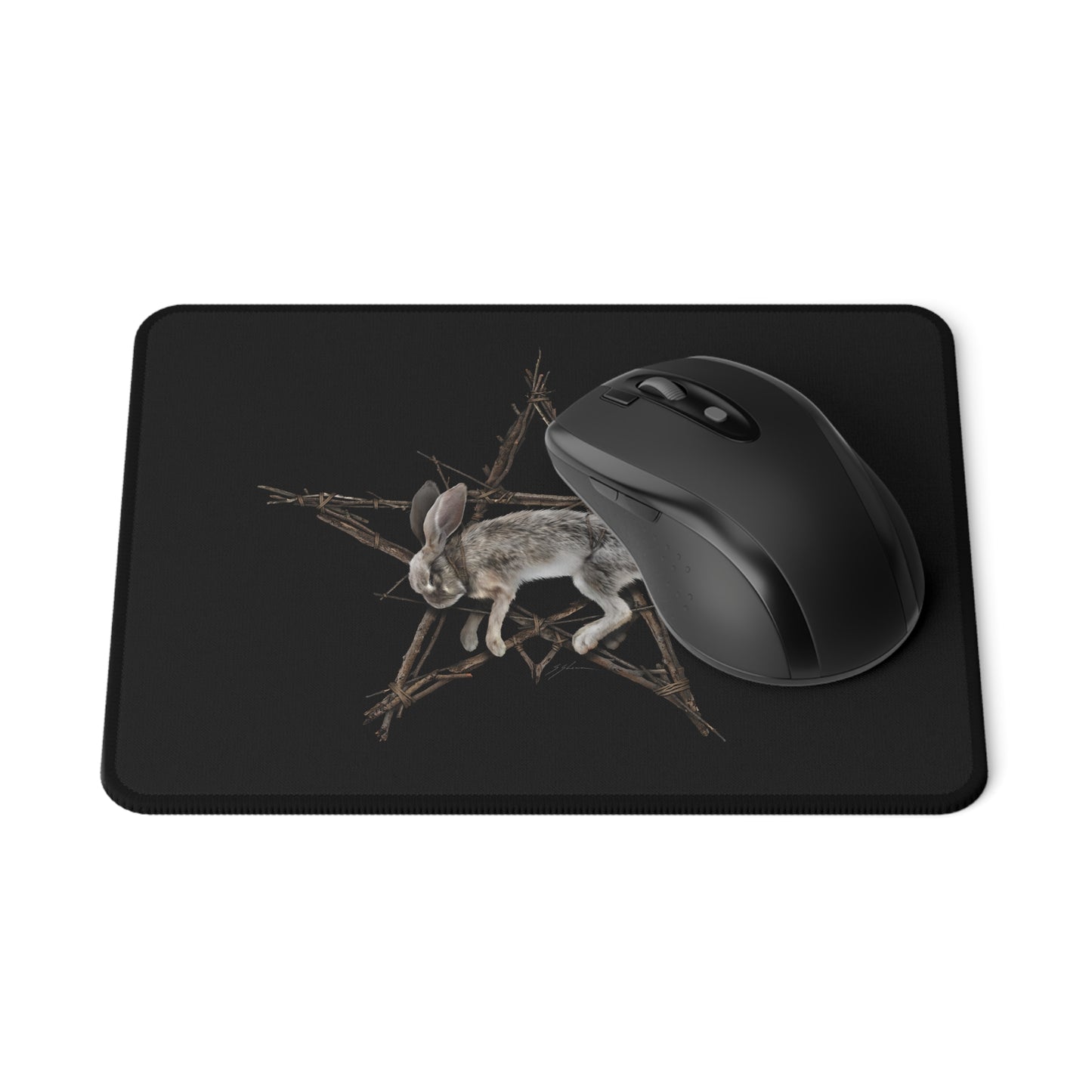 Fallen Star gothic mouse pad — occult pentagram design by Mister Sam Shearon