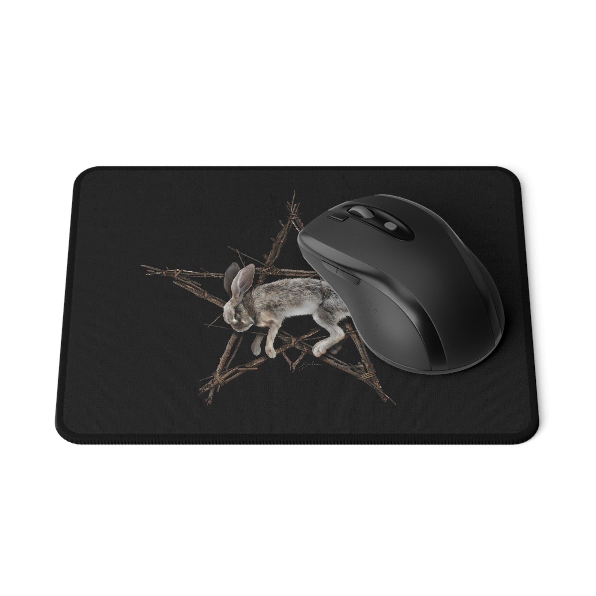 Fallen Star gothic mouse pad — occult pentagram design by Mister Sam Shearon