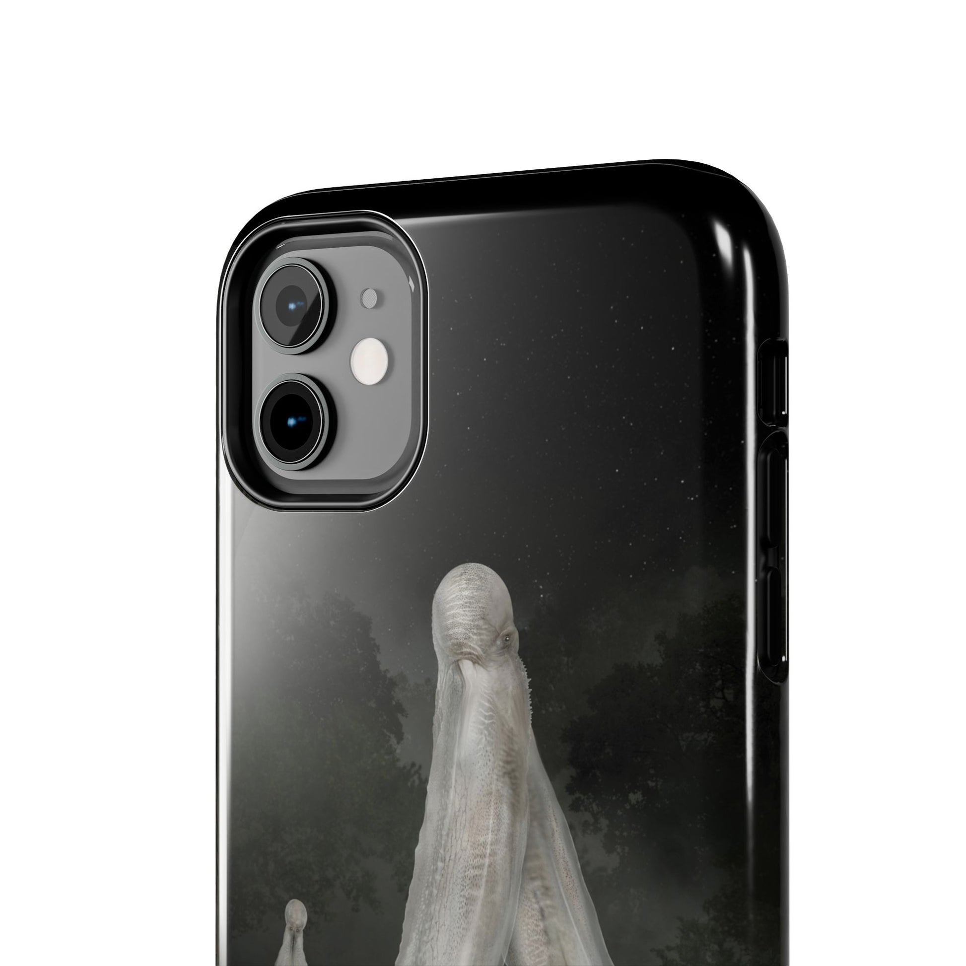 Nightcrawler phone case by Mister Sam Shearon — iPhone, Samsung, dark art, cryptid, creepypasta, paranormal, horror, human-made, non-AI. 