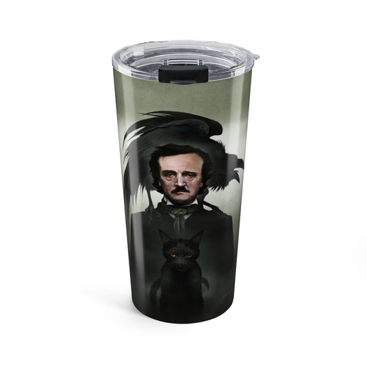Edgar Allan Poe 20oz tumbler — original gothic dark art by Mister Sam Shearon