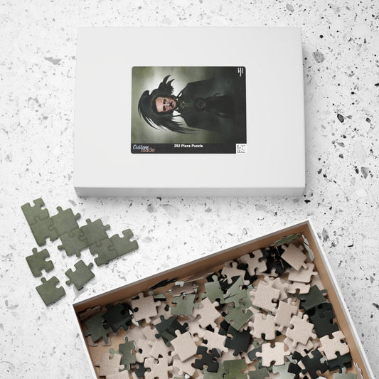 Edgar Allan Poe jigsaw puzzle by Mister Sam Shearon — gothic dark art, The Raven, horror literature, human-made, non-AI. 
