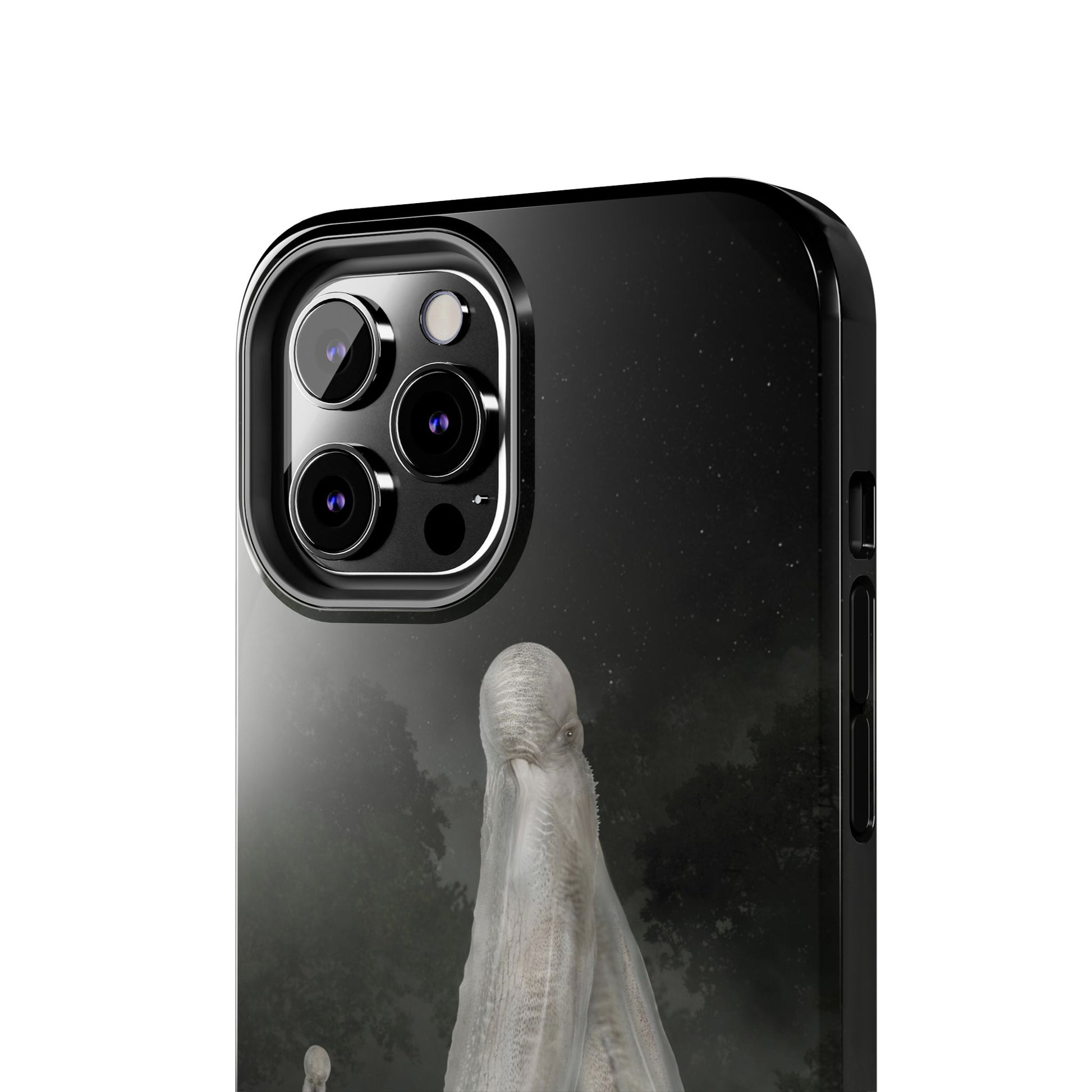 Nightcrawler phone case by Mister Sam Shearon — iPhone, Samsung, dark art, cryptid, creepypasta, paranormal, horror, human-made, non-AI. 