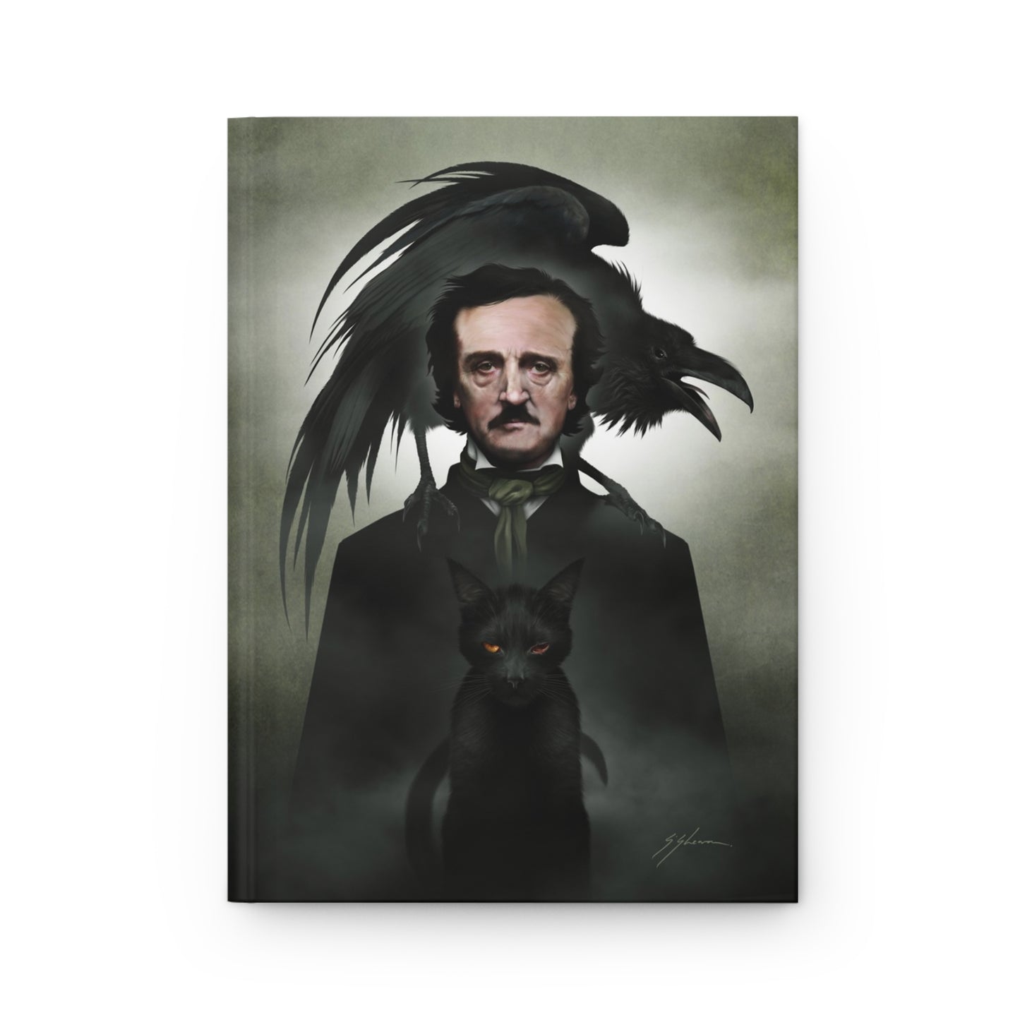 Edgar Allan Poe journal open pages — gothic literary notebook by Mister Sam Shearon