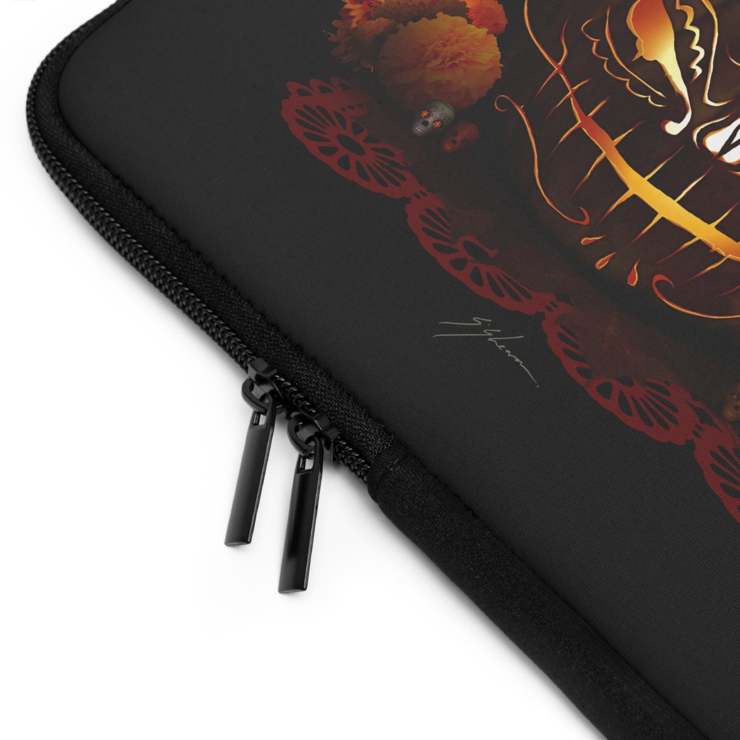Día De Los Meowtos laptop sleeve 17" — original dark art gothic tech accessory