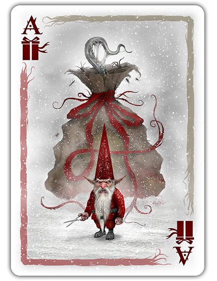 The Nisse Ace of Gifts playing card, Sinister Seasons dark art